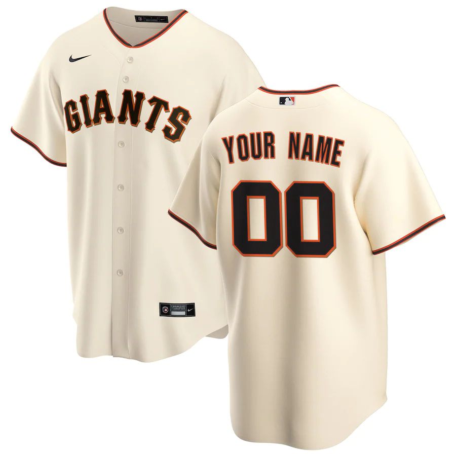 Youth San Francisco Giants Nike Cream Home Replica Custom MLB Jerseys